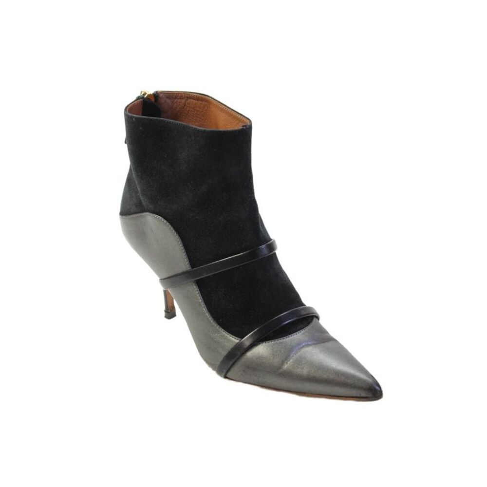 Malone Souliers Womens Leather Suede Strap Detail Ankle Boots Shoes Black Size 7
